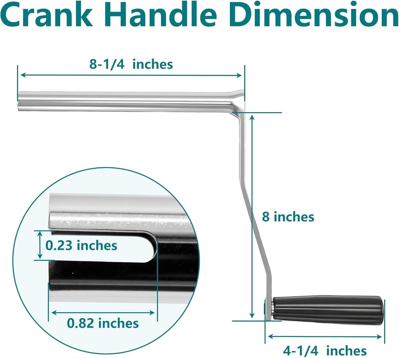HUDEX Crank Handle Replacement for Coleman Fleetwood Pop-Up Camper - Compatible with Coachmen & Fleetwood Tent Campers- Heavy Duty Iron Lift System Crank with Rotating Plastic Grip (4-1/4" Handle) - Image 5